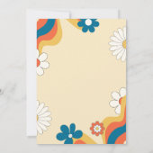 Retro Groovy 70er Themed Mutes Hochzeit Einladung (Rückseite)