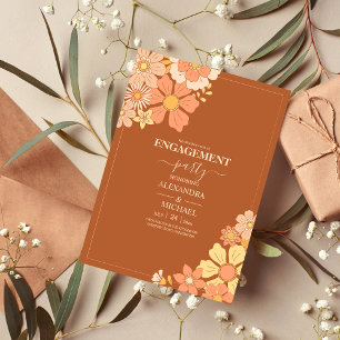 Retro Groovy 70er Themed Mutes Hochzeit Einladung