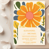 Retro Groovy 70er Themed Mutes Hochzeit Einladung