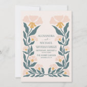 Retro Groovy 70er Themed Mutes Hochzeit Einladung (Vorderseite)