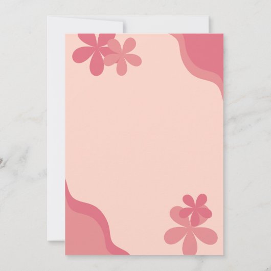 Retro Groovy 70er Themed Mutes Hochzeit Einladung (Rückseite)