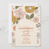 Retro Groovy 70er Themed Mutes Hochzeit Einladung (Vorderseite)