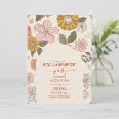 Retro Groovy 70er Themed Mutes Hochzeit Einladung (Stehend Vorderseite)