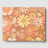 Retro Groovy 70er Themed Mutes Hochzeit Gästebuch (Rückseite)