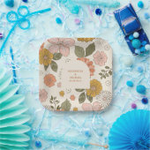 Retro Groovy 70er Themed Mutes Hochzeit Pappteller (Party)