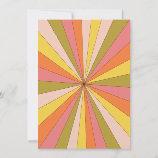 Retro Groovy 70er Themed Mutes Hochzeit Save The Date (Rückseite)