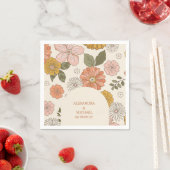 Retro Groovy 70er Themed Mutes Hochzeit Serviette (Beispiel)