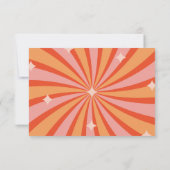 Retro Groovy 70er Themed Mutes Tones Wedding RSVP (Rückseite)