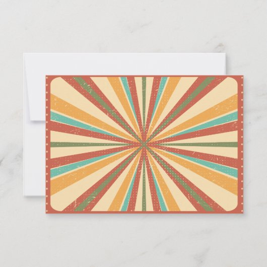 Retro Groovy 70er Themed Mutes Tones Wedding RSVP (Rückseite)