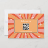 Retro Groovy 70er Themed Mutes Tones Wedding RSVP Karte (Vorderseite)