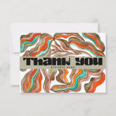 Retro Groovy 70er unterstützt kleine Unternehmen Dankeskarte (Vorderseite)