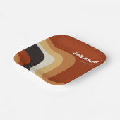 Retro Groovy 70er Wavy Orange Brown Funky Wedding Pappteller (Gewinkelt)