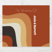 Retro Groovy 70er Wavy Orange Custom Wedding Bierflaschenetikett (Einzelnes Label)