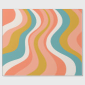 Retro Groovy 70er Wavy Pattern Geschenkpapier (Flach)