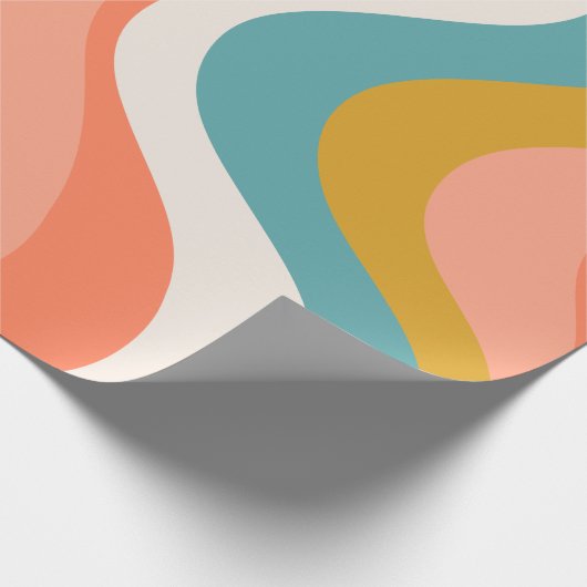 Retro Groovy 70er Wavy Pattern Geschenkpapier (Ecke)