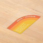 Retro Groovy 70er Wedding | Boho Sunset Transparen Acryleinladungen (Ablage )