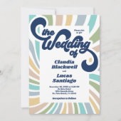 Retro Groovy 70er Wedding Einladung (Vorderseite)