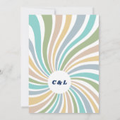 Retro Groovy 70er Wedding Einladung (Rückseite)