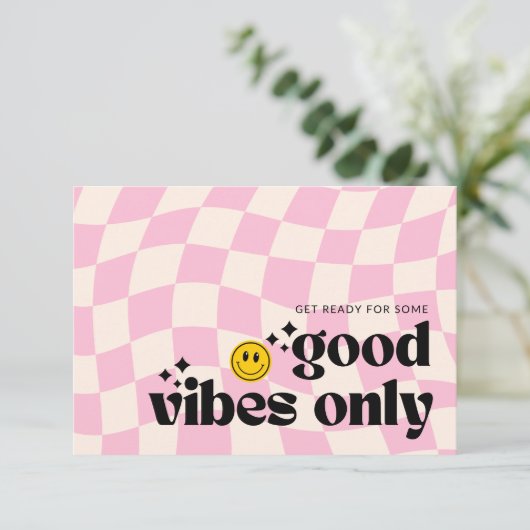 Retro Groovy 70's Small Business Order Editable Dankeskarte (Stehend Vorderseite)