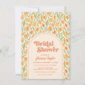 Retro Groovy 70's Stylish Bridal Dusche Einladung (Vorderseite)