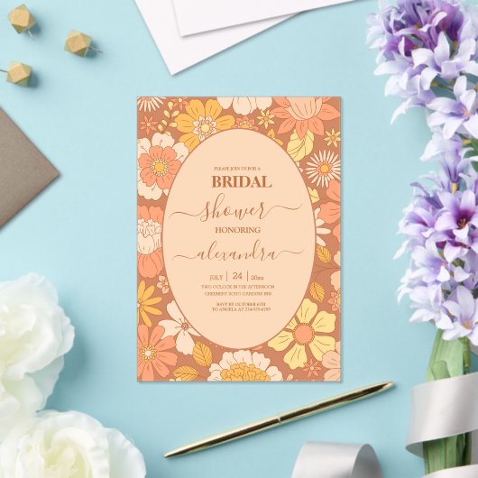 Retro Groovy 70's Themed Bridal Acryleinladungen (In Situ (Hochzeit))