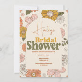 Retro Groovy 70's Themed Bridal Einladung (Vorderseite)