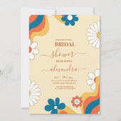 Retro Groovy 70's Themed Bridal Einladung (Vorderseite)