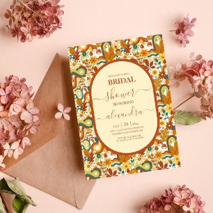 Retro Groovy 70's Themed Bridal Einladung