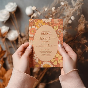 Retro Groovy 70's Themed Bridal Einladung