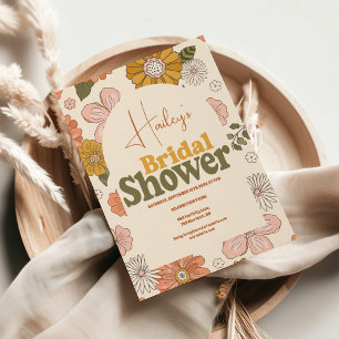 Retro Groovy 70's Themed Bridal Einladung