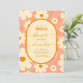 Retro Groovy 70's Themed Bridal Einladung (Stehend Vorderseite)