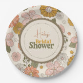 Retro Groovy 70's Themed Bridal Pappteller (Vorderseite)