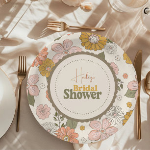 Retro Groovy 70's Themed Bridal Pappteller