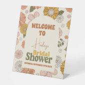 Retro Groovy 70's Themed Bridal Sockelschild (Vorderseite)