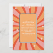 Retro Groovy 70's Themed Mutes Tones Wedding Invit Einladung (Vorderseite)