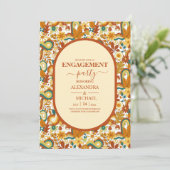 Retro Groovy 70's Themed Mutes Tones Wedding Invit Einladung (Stehend Vorderseite)