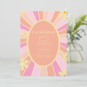 Retro Groovy 70's Themed Mutes Tones Wedding Invit Einladung (Stehend Vorderseite)