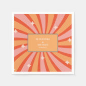 Retro Groovy 70's Themed Mutes Tones Wedding Napki Serviette (Vorderseite)