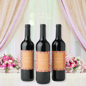 Retro Groovy 70's Themed Mutes Tones Wedding Wine Weinetikett