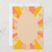 Retro Groovy 70's Themed Orange Gelbe Hochzeit Einladung (Rückseite)