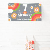 Retro Groovy 7. Geburtstagsbanner Banner (InSitu)