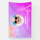 Retro Groovy 80er 90s Disco Geburtstag Begrüßungsg Banner (Vertikal)