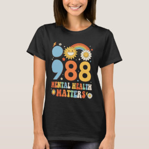 Retro Groovy 988 Mental Health Matters Suizid Pre- T-Shirt