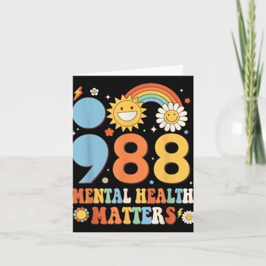 Retro Groovy 988 Mental Health S Suicide Preventio Karte (Vorderseite)