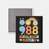 Retro Groovy 988 Mental Health S Suicide Preventio Magnet (Vorderseite/Rückseite)