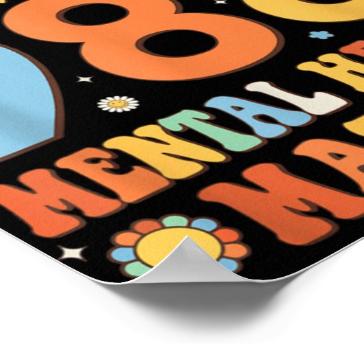 Retro Groovy 988 Mental Health S Suicide Preventio Poster (Ecke)