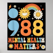 Retro Groovy 988 Mental Health S Suicide Preventio Poster (Vorne)