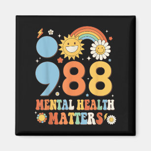 Retro Groovy 988 Psychische Gesundheit S Suizidprä Magnet