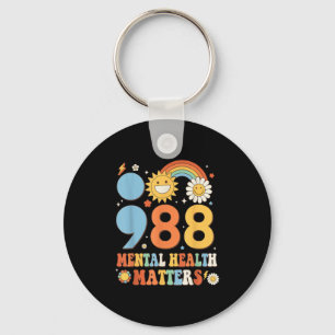 Retro Groovy 988 Psychische Gesundheit S Suizidprä Schlüsselanhänger