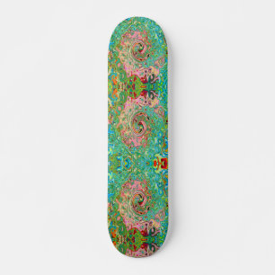 Retro Groovy Abstrakt Bunt Regenbogen Wirbel Skateboard